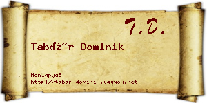 Tabár Dominik névjegykártya